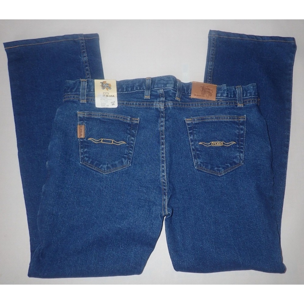 TEXAS JEANS Women's Jean  18 Stretch Bootcut Blue Denim USA made 38 x 30 NEW - Picture 8 of 9